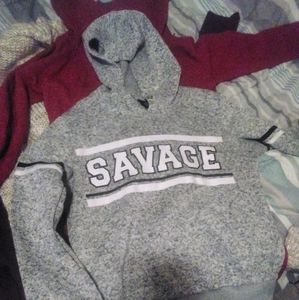 grey "Savage" Hoodie